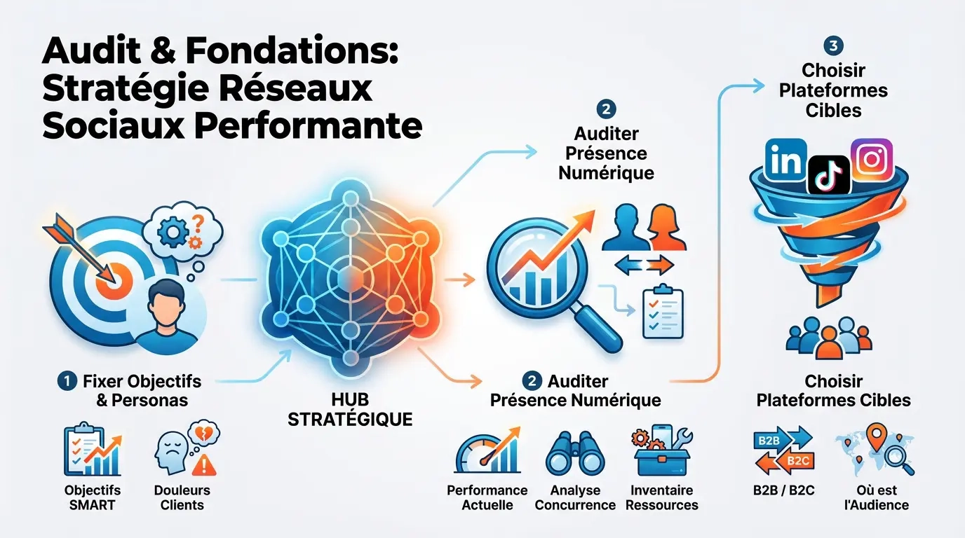 Audit et fondations d'une stratégie réseaux sociaux pour PME